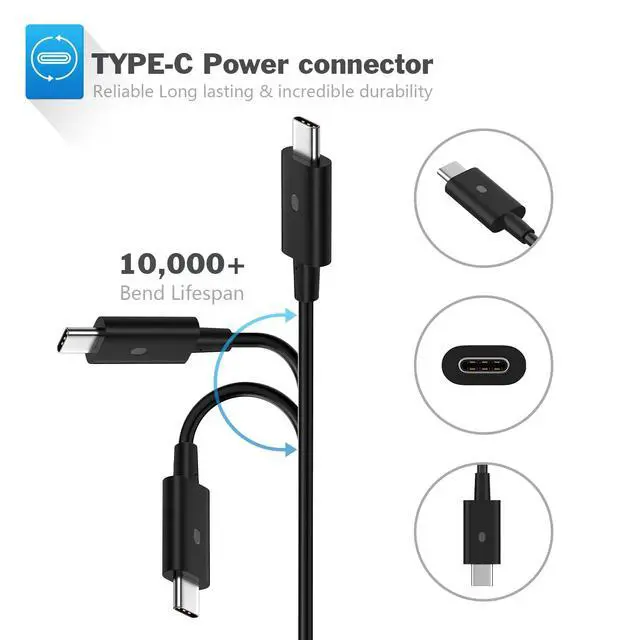 Alt view image 6 of 7 - USB-C Laptop Charger for Dell Chromebook 3100 3300 3380 3400, 65W | Match the complete Dell Chromebook model and USB-C charging requirement; supports listed voltage profiles up to 65W max