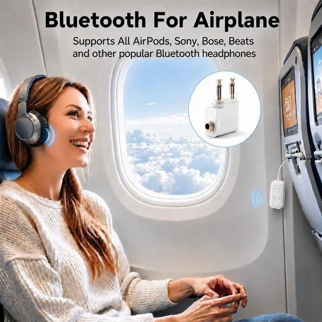 Alt view image 2 of 7 - 2026 Pro Bluetooth 6.0 Audio Transmitter Receiver | Bluetooth Adapter for TV/Airplane/Gym/Car/Home Stereo to Wireless Headphones,Stable Connection, Clear Sound & Low Latency, Dual Link & 33FT Range