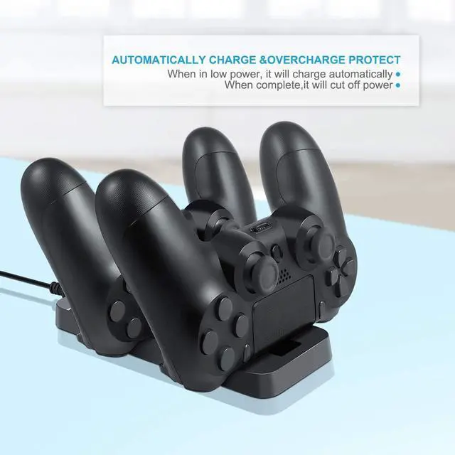 Alt view image 7 of 7 - Dual Controller Charger Charging Station Dock for PS4 PlayStation 4 DualShock Controllers (PS4/PS4 Pro/PS4 Slim)