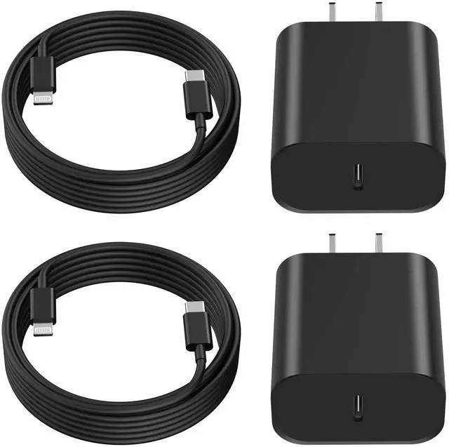 Main image of iPhone11 12 13 14 Fast Charger,2Pack 20W iPhone Charger Fast Charging Block Adapter with 10FT USB-C to Lightning Data Sync Charging Cord for iPhone 14 13 12 11 Pro Max Xs Xr X 8