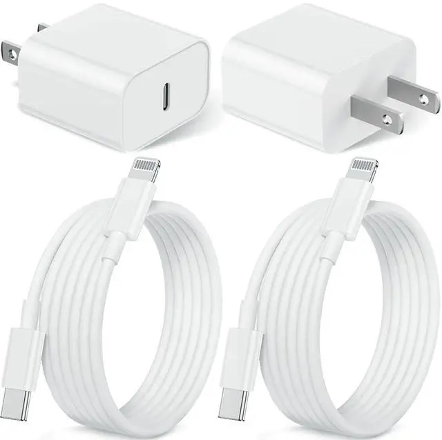 Main image of 2Pack iPhone Charger Fast Charging,20W Fast PD USB C Wall Charger Adapter with 10Ft USB C to Lightning Cable Compatible for iPhone 14/14 Plus/14 Pro/14 Pro Max/13/ White