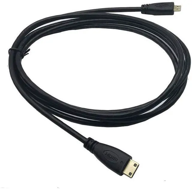 Main image of 6Feet Micro HDMI Male Type D to Type C Mini HDMI Male Connector Adapter Cable Cord (Black 1Pack)