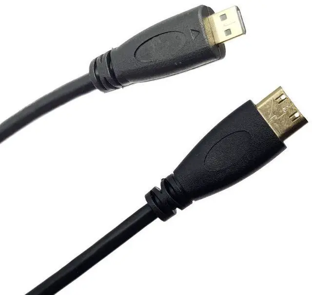 Alt view image 2 of 3 - 6Feet Micro HDMI Male Type D to Type C Mini HDMI Male Connector Adapter Cable Cord (Black 1Pack)