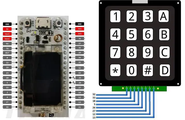 Alt view image 5 of 6 - 4x4 Matrix Membrane Keypad 16 Key Module Array Switch | DIYmalls 4x4 Matrix Membrane Keypad 16 Key Keyboard Module Array Switch for Arduino ESP32 Development Board