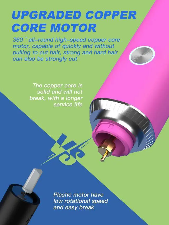 Alt view image 7 of 7 - Nose Hair Trimmer for Women and MenRechargeable with LED Display,2 in 1 Painless Multifunctional Ear and Nose Trimmer with IPX7 Waterproof Dual Edge Blades-Magenta