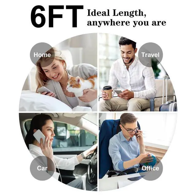 Alt view image 7 of 7 - 2 in 1 USB C to USB C/Lightning Cable Compatible for iPhone 17 16 15 14 13 12 11 XS XR X, 2 Pack 60W Type C Multiple Charging with Lightning/Type C Port iPhone Charger Cord Fast Charging Cable 6FT