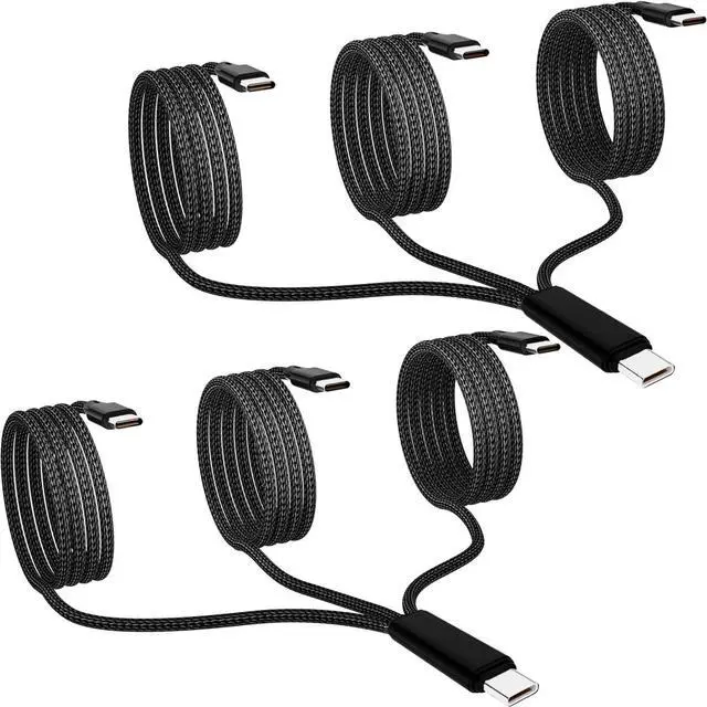 Main image of USB C Splitter Cable, 4FT 2Pack USB-C to 3 usb c Charging Cord Black, 3 in 1 Nylon Braided Multi Type C Charge Cable for iPhone 15/15 Pro/15 Pro Max/15 Plus, Samsung Galaxy S24 S23, LG,Carplay,Andriod