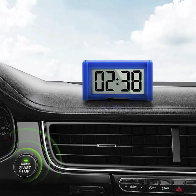 Alt view image 5 of 7 - 3PCS Small Digital Clock, Vehicle Adhesive Clock with Jumbo LCD Time & Day Display, Mini Car Dashboard Clock Battery Operated for Desktop Car Truck Dashboard & Air Vent (Black)