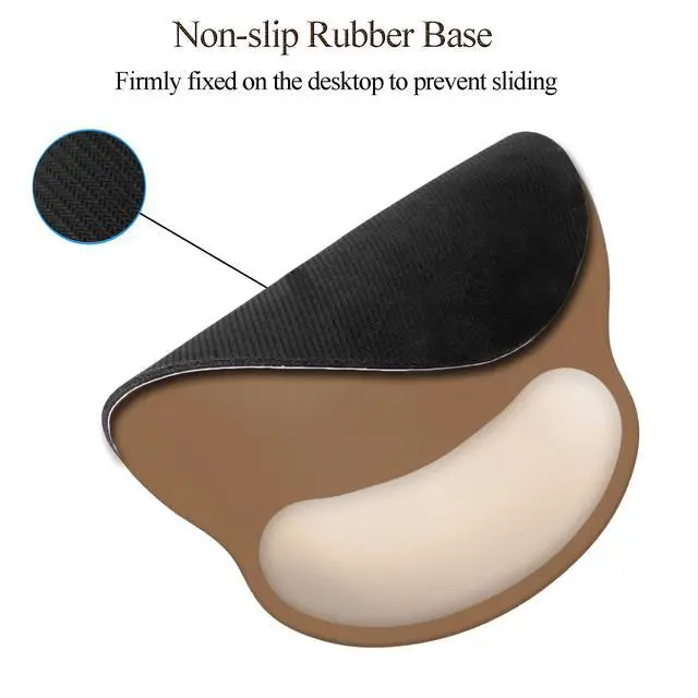 Alt view image 4 of 6 - Wrist Rest Support Mouse Pad,Ergonomic Memory Foam Mouse Mat 9x10in Non-Slip Rubber Base Pain Relief Mousepad for Computer, Laptop(Chocolate Beige Foam)