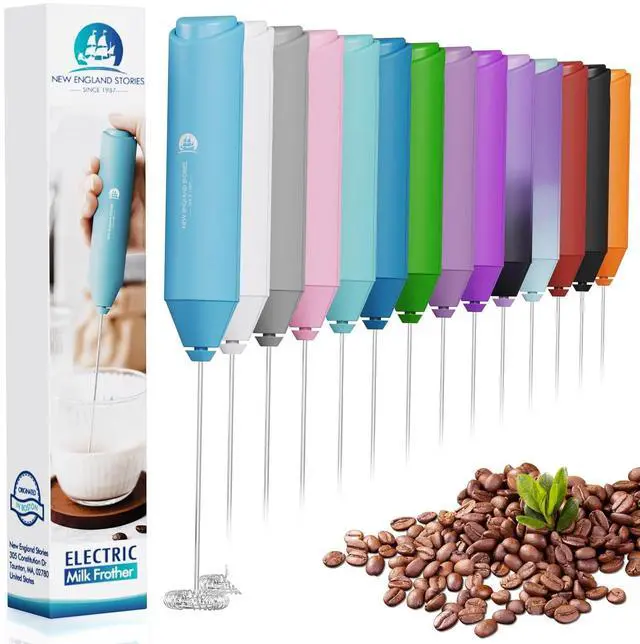 Main image of Handheld Foam Maker, Mini Whisk Drink Mixer for Coffee, Cappuccino, Latte, Matcha, Hot Chocolate, No Stand, Sky Blue