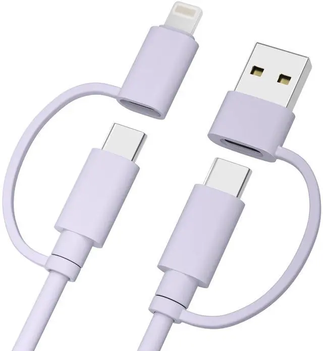 Main image of for iPhone 17 USB C Charger Cable,Multi 4 in 1 Charging Cord 6.6FT,60W Fast Charging USBC Lead with USB A/Lightning Adapter for New Apple 17e 16 15 14 Pro Max,Samsung S26,Airpods 3,iPad Air 6