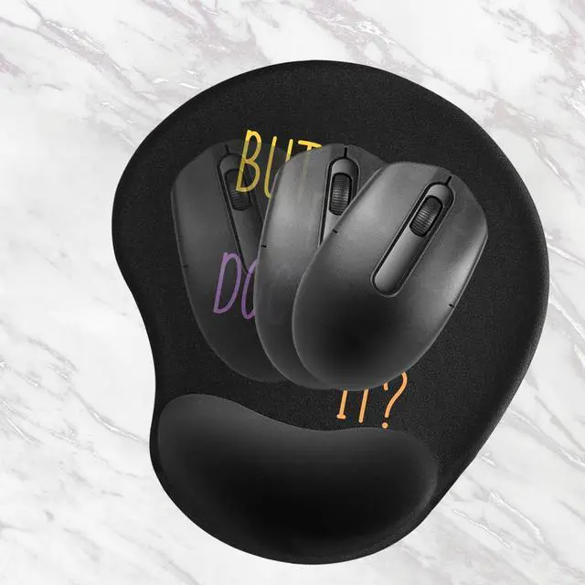 Alt view image 3 of 6 - Pad with Wrist Rest, Ergonomic Mouse Pad with Memory Foam Wrist Rest Cushion, Non-Slip Rubber Base Gaming Mice Pad for Home Office Computer Laptop, Did You Document It?