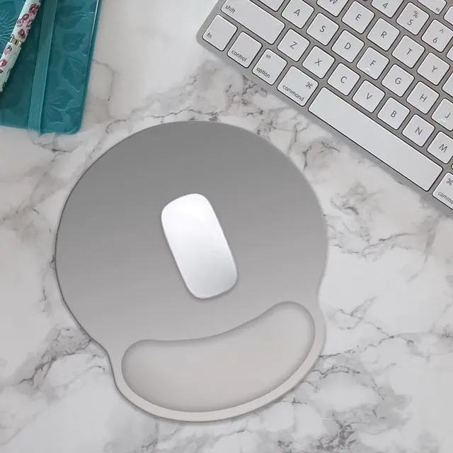 Alt view image 3 of 7 - Mouse Pad with Wrist Rest Support, Ergonomic Gaming Mouse Pad with Non-Slip PU Base for Computer, Laptop, Office and Home, Easy Typing & Pain Relief (Gray)