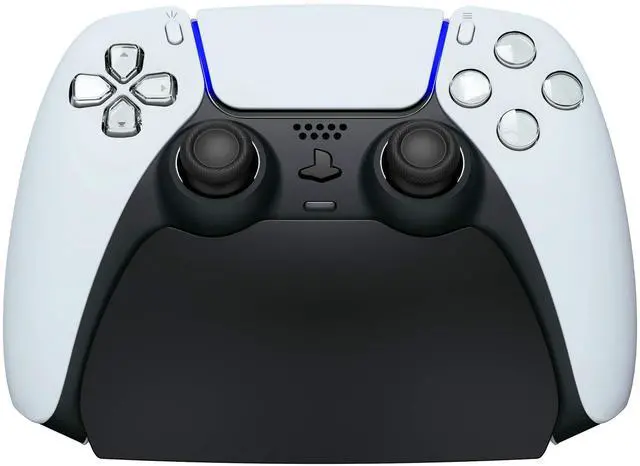 Main image of Solid Black Controller Display Stand for ps5, Gamepad Accessories Desk Holder for ps5 Controller with Rubber Pads