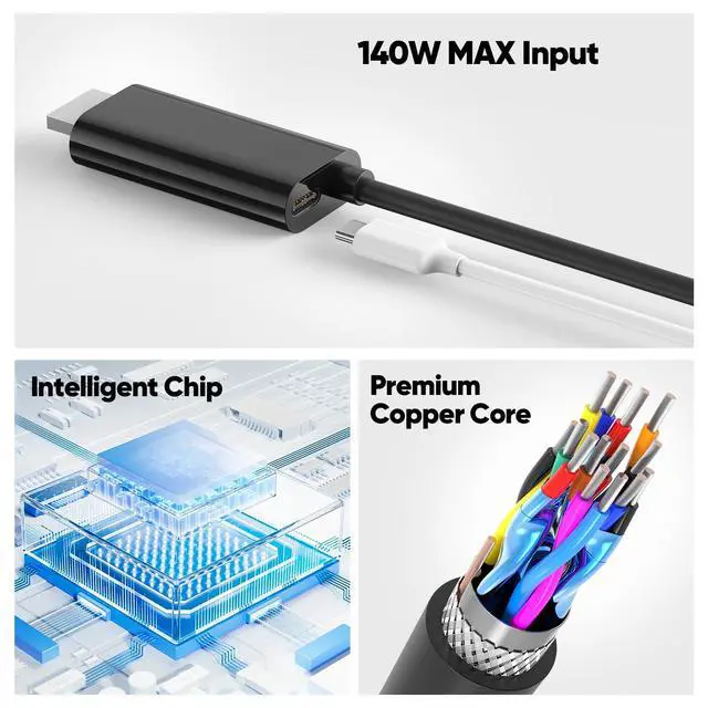 Alt view image 7 of 7 - USB C to HDMI Cable 6.6ft with 140W Charging Port, 4K@60Hz Type C to HDMI Dispaly Cord with PD Power Delivery for SteamDeck Switch MacBook iPhone 17/16/15 Series Galaxy S23/S24/S25 Monitor HDTV