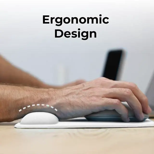 Alt view image 3 of 7 - Ergonomic Mouse Pad Wrist Support - Comfortable Mouse Pad Wrist Rest - Wrist Relief Gel Mousepad - Non-Slip Base Aesthetic Mousepad for Gaming, Home, Office - Perfect for Computer, Laptop