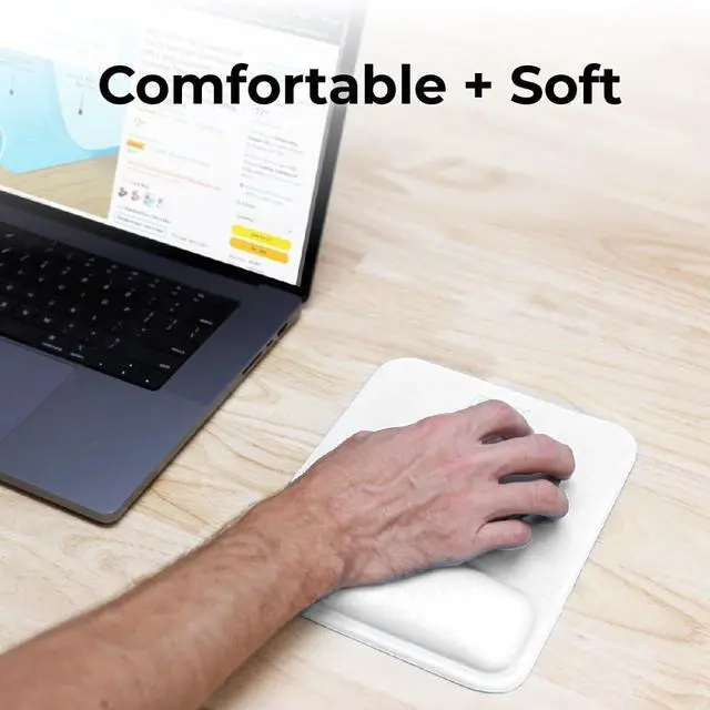 Alt view image 4 of 7 - Ergonomic Mouse Pad Wrist Support - Comfortable Mouse Pad Wrist Rest - Wrist Relief Gel Mousepad - Non-Slip Base Aesthetic Mousepad for Gaming, Home, Office - Perfect for Computer, Laptop