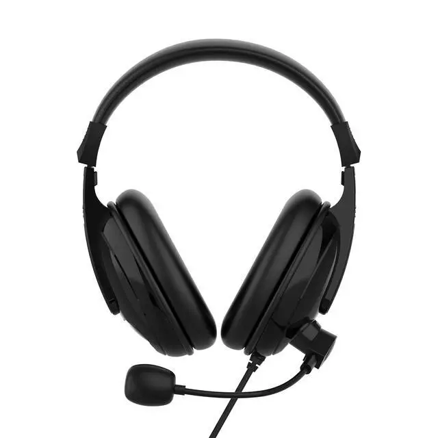 Alt view image 3 of 7 - Basic Multimedia Stereo Headset - Adjustable Microphone - Lightweight Comfortable Design - Soft Eco Leather Ear Cushions - Over Ear - Black - HS3000S