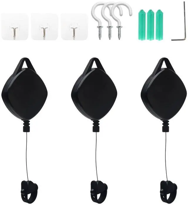 Main image of VR Cable Management Compatible with Quest 3S/3/2/1/Pico/PSVR/PSVR2, 3packs Drill Free Retractable Ceiling Susp-ension System, for VR Wire Accessories with Ceiling Screw Hook and Adhesive Hooks