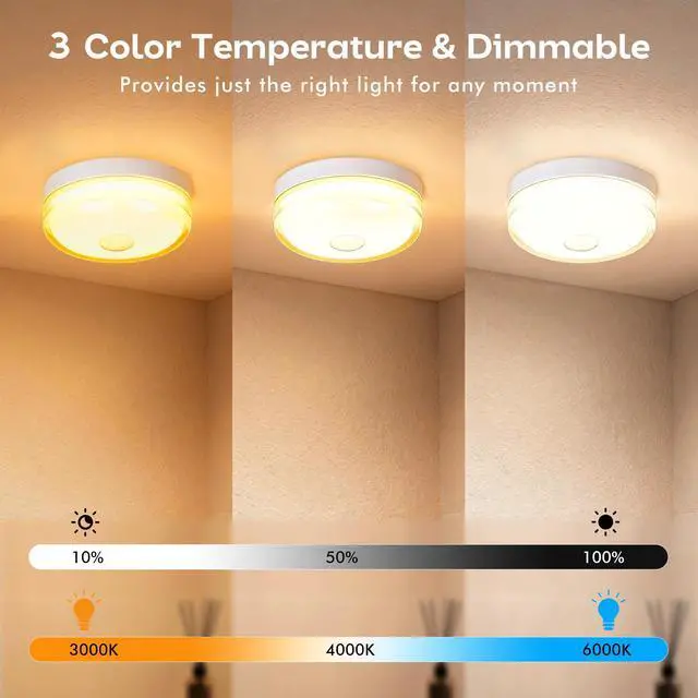 Alt view image 5 of 7 - Waterproof Shower Light for Inside Shower, 15 Colors Rechargeable Shower Lights with Remote Dimmable Timer, LED Bathroom Mood Lighting, Magnetic Wireless Ceiling Light for Shower Closet Bedroom,2 Pack
