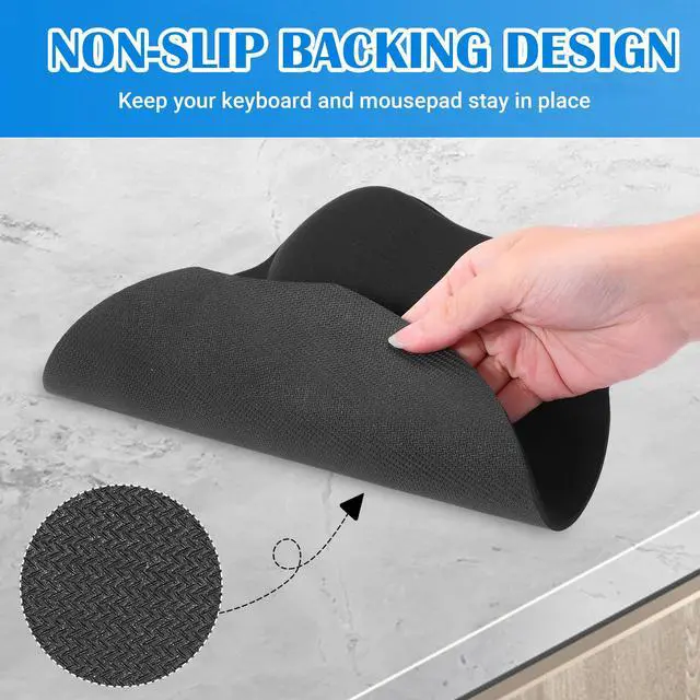 Alt view image 5 of 7 - 6 Pcs Mouse Pad and Keyboard Wrist Rest, Keyboard and Mouse Pad Set with Wrist Support, Ergonomic Memory Foam for Office, Gaming, Computer, Laptop, Typing Comfort and Wrist Pain Relief