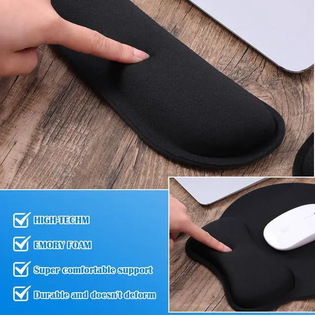Alt view image 6 of 7 - 6 Pcs Mouse Pad and Keyboard Wrist Rest, Keyboard and Mouse Pad Set with Wrist Support, Ergonomic Memory Foam for Office, Gaming, Computer, Laptop, Typing Comfort and Wrist Pain Relief