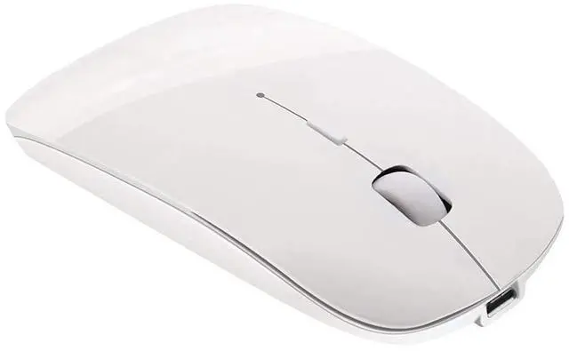 Main image of Bluetooth Wireless Mouse - Slim Rechargeable, Noiseless Click & 3 Adjustable DPI Levels for Laptop, Tablet, iMac, MacBook Air - White
