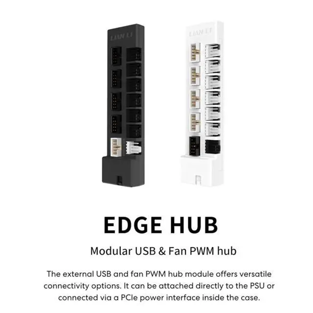 Alt view image 2 of 7 - Universal USB & PWM Fan Hub, Fan Controller with 4 USB Headers - 6 Fan Ports - Magnetic Mounting - 5V/4PIN - PSU/Motherboard Universal Case Compatibility - White (EG-HUB01W)