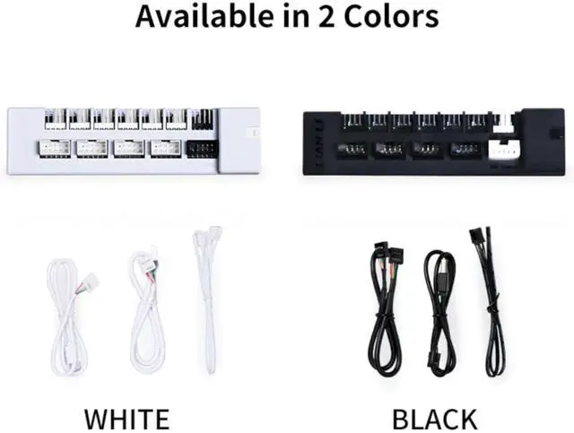Alt view image 6 of 7 - Universal USB & PWM Fan Hub, Fan Controller with 4 USB Headers - 6 Fan Ports - Magnetic Mounting - 5V/4PIN - PSU/Motherboard Universal Case Compatibility - White (EG-HUB01W)