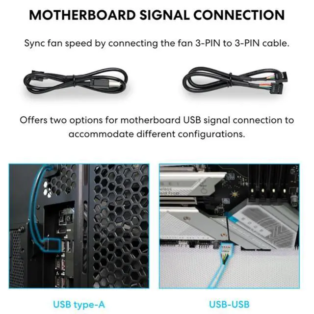 Alt view image 5 of 7 - Universal USB & PWM Fan Hub, Fan Controller with 4 USB Headers - 6 Fan Ports - Magnetic Mounting - 5V/4PIN - PSU/Motherboard Universal Case Compatibility - White (EG-HUB01W)