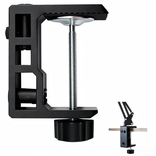 Main image of Replacement Heavy Duty C Clamp for 1/2 and 5/8 Hole Base Magnifying Lamp,Desk Lamp,Swing Arm Lamp,Phone I pad Mount,Tablet Mic Holder,Table Mount Clamp for Microphone Stand Mic Boom Arm (G2 BLACK)