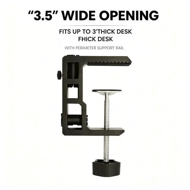 Alt view image 2 of 7 - Replacement Heavy Duty C Clamp for 1/2 and 5/8 Hole Base Magnifying Lamp,Desk Lamp,Swing Arm Lamp,Phone I pad Mount,Tablet Mic Holder,Table Mount Clamp for Microphone Stand Mic Boom Arm (G2 BLACK)