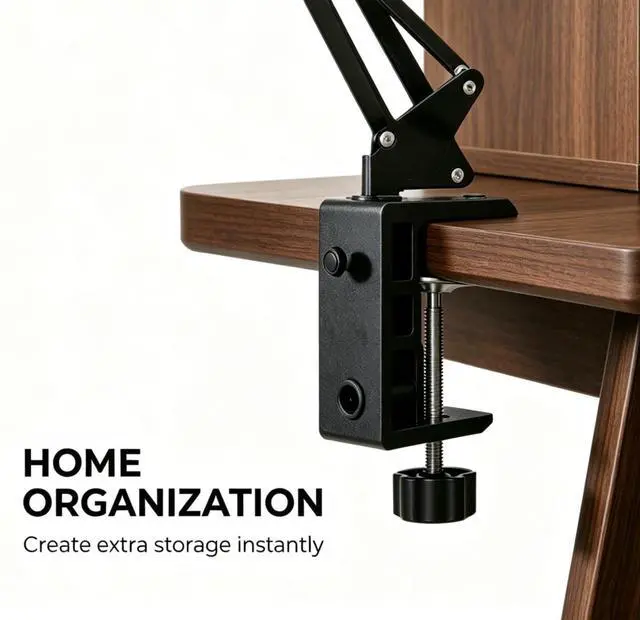 Alt view image 7 of 7 - Replacement Heavy Duty C Clamp for 1/2 and 5/8 Hole Base Magnifying Lamp,Desk Lamp,Swing Arm Lamp,Phone I pad Mount,Tablet Mic Holder,Table Mount Clamp for Microphone Stand Mic Boom Arm (G2 BLACK)