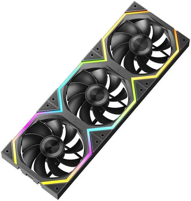 Main image of Jungle Leopard Galaxy 120mm PC Reverse Blade Case Fans, ARGB and PWM Cooling Fan PC, Axle Core Double Ring CD Pattern Module Computer Fans, Daisy-Chain 5V RGB Fan (Black 3 Pack)