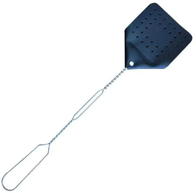 Main image of Leather Fly Swatter Set (1 Pack) 17 Amish-Made Fly Swat w/Real Leather Paddle Fly Swatters Multi Pack w/Metal Handle Bug Swatter, Mosquito Swatter, Wasp Swatter (Black)