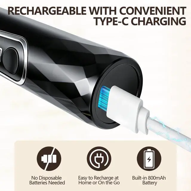 Alt view image 5 of 7 - Rechargeable Handheld Milk Frother, 2-in-1 Electric Coffee Frother with 2 Interchangeable Whisks, 3 Speed Mini Drink Mixer for Coffee, Matcha, Eggs, Cream, Milkshake, USB-C Charging
