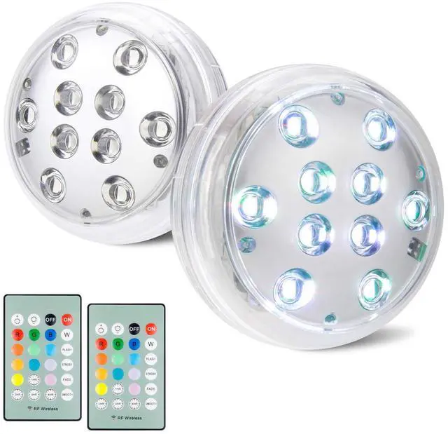 Main image of Battery Operated Shower Lights Waterproof, Submersible Led Pool Light, Dimmable RGB Under Water Light with Remote and Timer, Adhesive Color Changing Lights for Bathtub Vase Fish Tank Pond