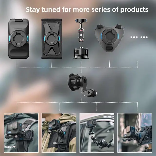 Alt view image 2 of 7 - 360° Rotation Magnetic Quick Release Backpack Clip Mount Compatible with Gopro Hero 13,12,11,9,8,7,6,5,DJI Osmo Action 6/5 pro/4/3 and More