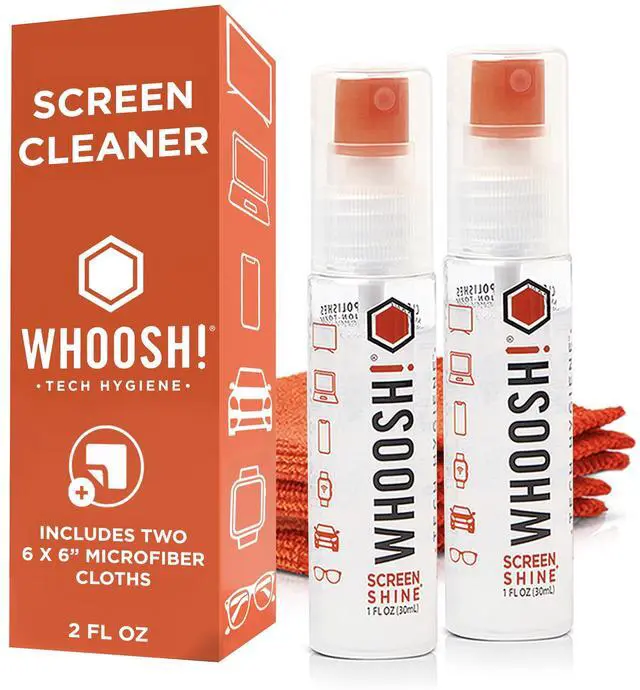 Main image of ! Screen Shine Go 2-Pack Two 1 fl oz Refillable Touchscreen Cleaners with Microfiber Cloths for Car, iPad, Laptop and Eyeglasses Powerful Streak-Free Cleaning Pocket-Sized, TSA-Approved