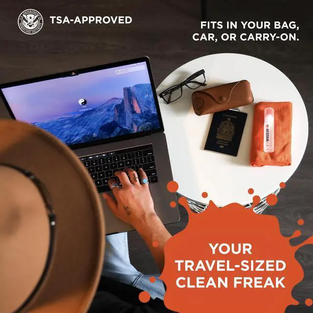 Alt view image 4 of 7 - ! Screen Shine Go 2-Pack Two 1 fl oz Refillable Touchscreen Cleaners with Microfiber Cloths for Car, iPad, Laptop and Eyeglasses Powerful Streak-Free Cleaning Pocket-Sized, TSA-Approved