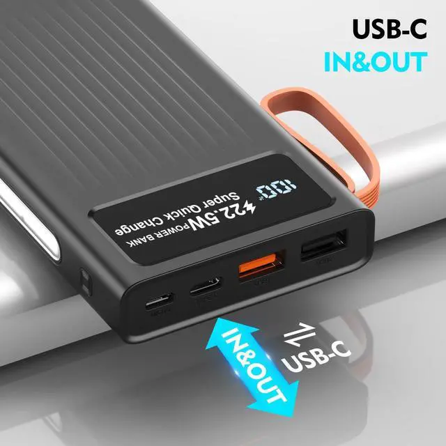 Alt view image 4 of 7 - Portable Charger 10000mAh Power Bank Built-in Cable,PD 22.5W Fast Charging Powerbank, LED Display External Battery Pack with LED Lighting, Travel Phone Charger for iPhone 16/15/14/13/12,Samsung,Google