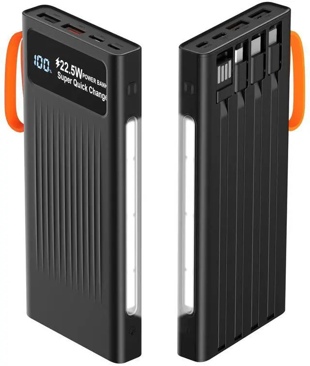 Main image of Portable Charger 10000mAh Power Bank Built-in Cable,PD 22.5W Fast Charging Powerbank, LED Display External Battery Pack with LED Lighting, Travel Phone Charger for iPhone 16/15/14/13/12,Samsung,Google