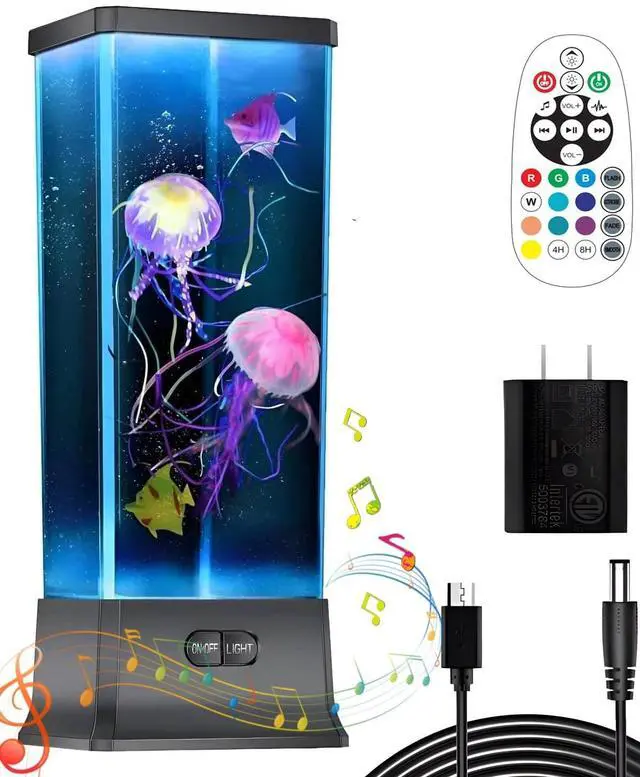 Main image of Cool Electric Jellyfish Lamp with Bluetooth Speaker Music Gift for Boys Girls Adults Aquarium Tank Sensory Mood Night Light for Decorate Relax
