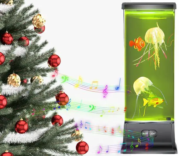 Alt view image 6 of 7 - Cool Electric Jellyfish Lamp with Bluetooth Speaker Music Gift for Boys Girls Adults Aquarium Tank Sensory Mood Night Light for Decorate Relax