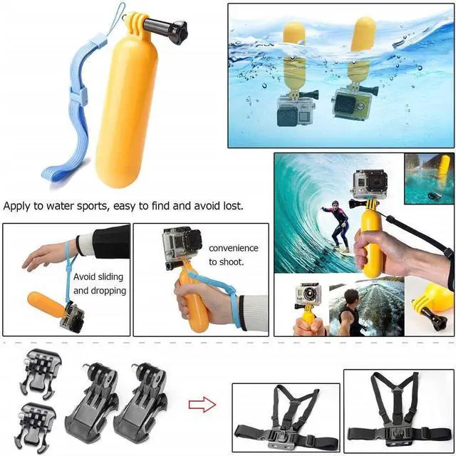Alt view image 3 of 7 - 50 in 1 Action Camera Accessories Kit Compatible with GoPro Hero 13/12/11/10/9/8, DJI Osmo Action 2, 3, 4, Pro 5, Insta360 Ace Pro/Ace Pro 2 Akaso and other Sports Cameras & Durable Case