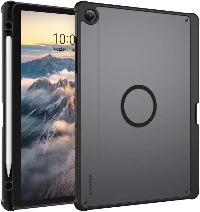 Main image of for Samsung Galaxy Tab A11+ Plus/A9+ Plus 11 Inch Magnetic Case with Pen Holder, Translucent Matte Back Soft TPU Bumper Military Grade Protective Samsung Galaxy Tablet A11+/A9+ Case, Black