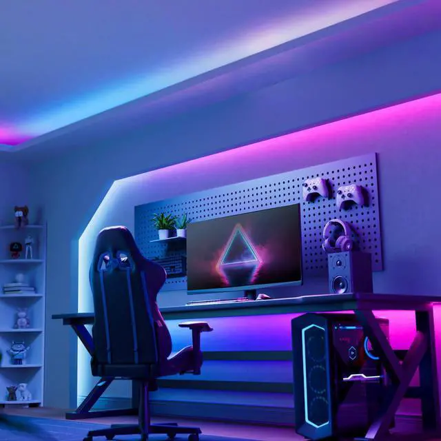 Alt view image 6 of 7 - LED Strip Lights, 66FT Smart Light Strips with 360 LEDs & Music Sync, RGB Color Changing Light with Bluetooth Connected and APP Control, Lights for Bedroom, Home Room Decor, Party, 2x33FT