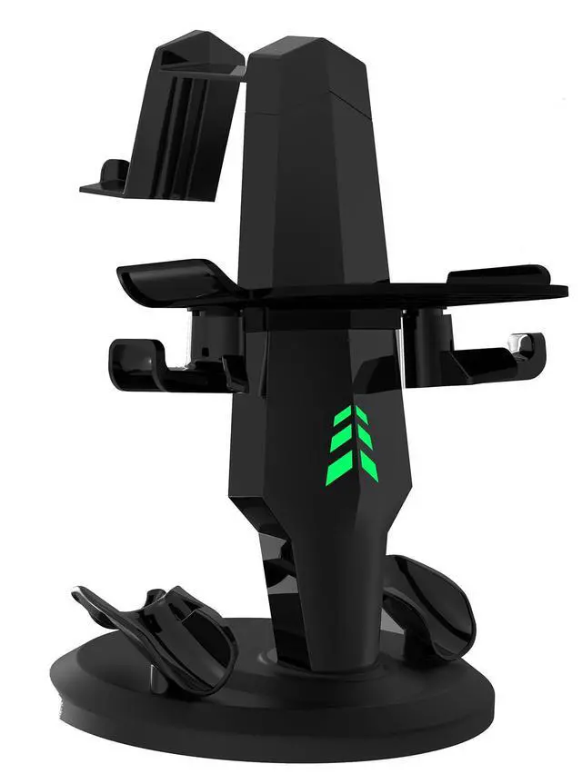 Alt view image 4 of 6 - VR Stand, Headset Charging Dock VR Display Stand Accessories for Oculus Quest 2/Quest 3 VR Headset (Black)