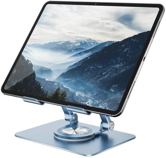 Main image of Tablet Stand Adjustable with 360° Swivel Base Aluminum Tablet Stand Holder for iPad/Samsung/iPad Pro Air Mini/Galaxy/Switch, Blue
