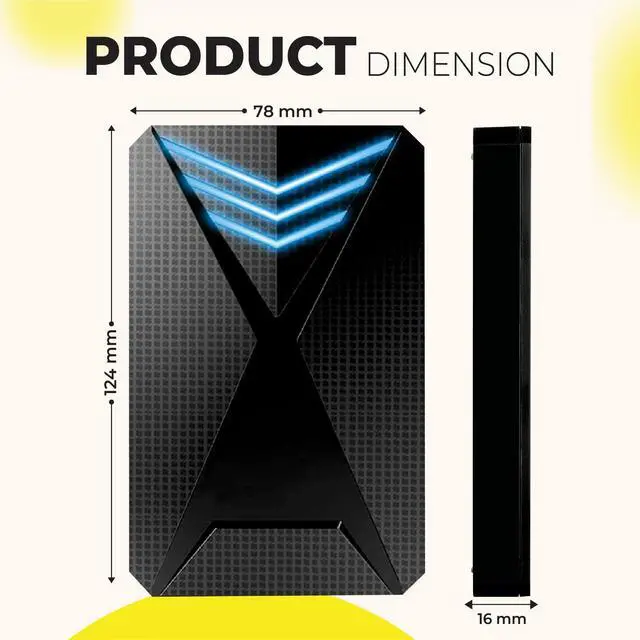 Alt view image 5 of 7 - 500GB External Hard Drive Portable USB 3.0 External HDD with RGB Light High-Speed Data Transfer Data Storage Drive Compatible with Desktop, Laptop, Gaming Consoles, and More